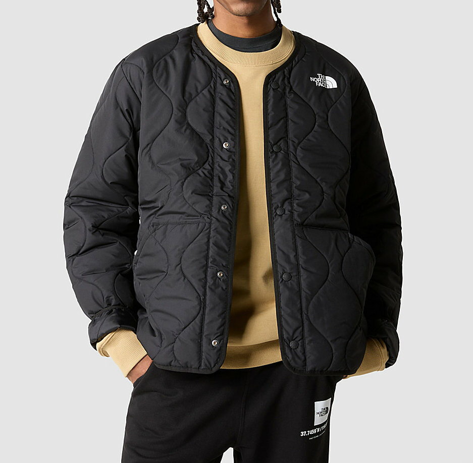 【5/17 13時~エントリーでP20倍】 THE NORTH FACE ザノースフェイス キルティング ノーカラー ジャケット (Men's Ampato Quilted Jacket )メンズ (BLACK) 撥水加工 新品 EU/USAモデル 2023秋冬