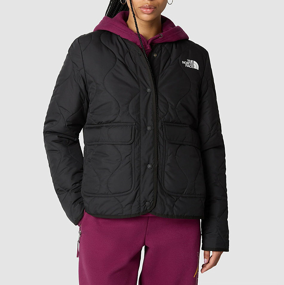 【5/17 13時~エントリーでP20倍】 The North Face ザ・ノースフェイス USAモデル キルティング ノーカラー ジャケット (Women's Ampato Quilted Liner Jacket )レディース (BLACK) 撥水加工 新品 UK/EU/USAモデル 2023秋冬