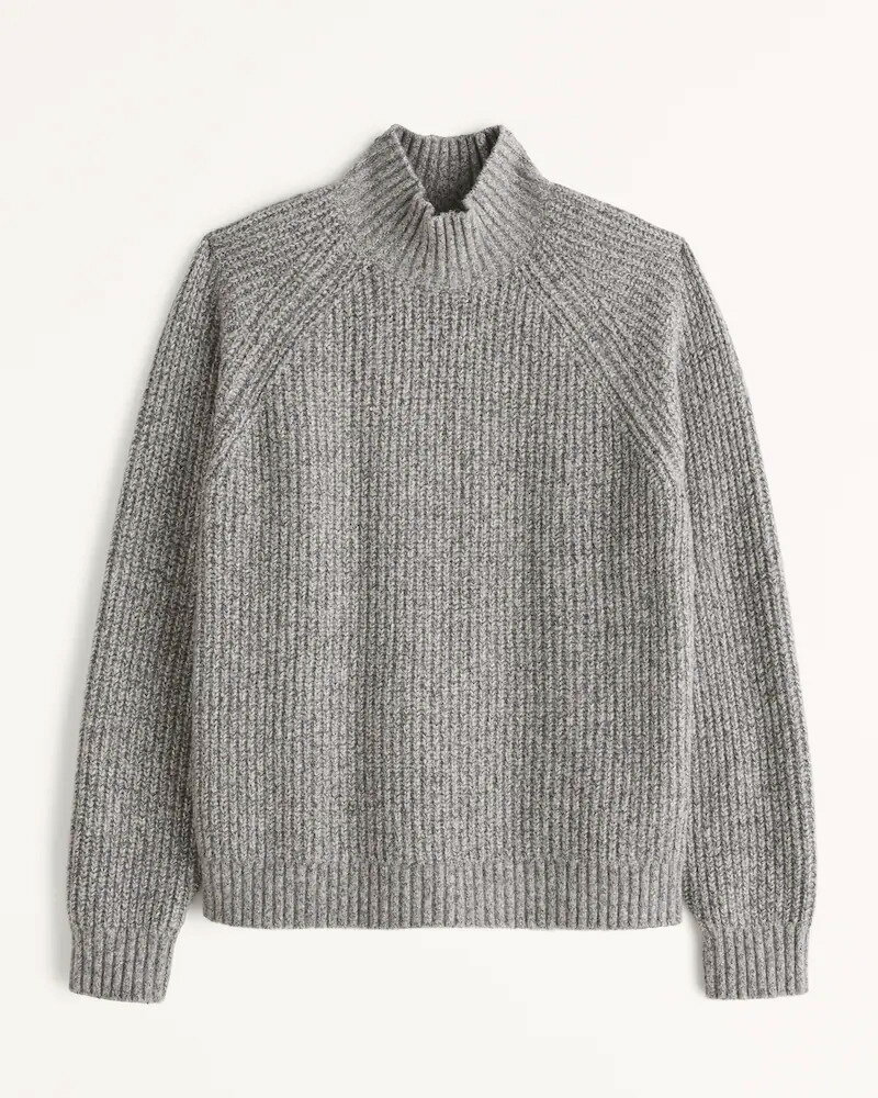 【全商品エントリーP10倍】 Abercrombie＆Fitch (アバクロンビー＆フィッチ) オーバーサイズ モックネック セーター (oversized softAF mockneck sweater) メンズ (Grey) 新品