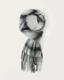 アバクロンビー＆フィッチ 【新品】アバクロ【Mens】チェック柄フリンジ付きスカーフ（マフラー）/Grey Plaid【Woven Scarf】【Abercrombie＆Fitch】【本物保証】【Unisex】男女兼用