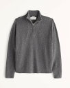 [エントリーでP最大13倍] Abercrombie＆Fitch (アバクロンビー＆フィッチ) オーバーサイズ クォータージップ セーター (ニット) (Oversized Quarter-Zip Sweater) メンズ (Grey) 新品