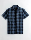 ホリスター HOLLISTER Co. (ホリスター) チェックシャツ 半袖シャツ (Plaid Woven Shirt) メンズ (Blue Check) 新品
