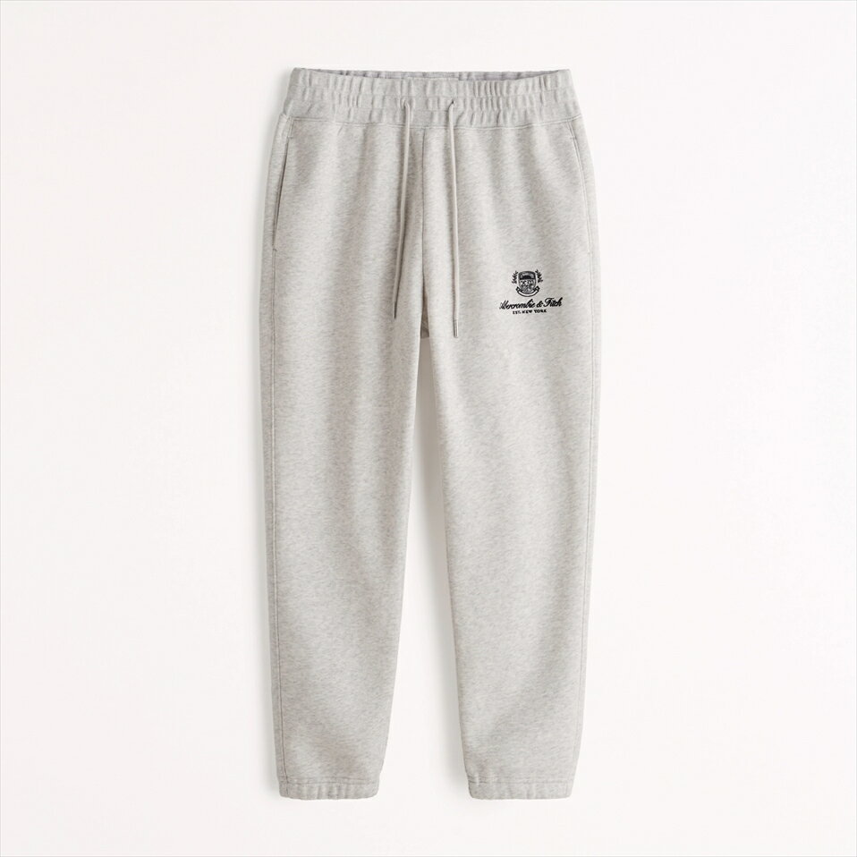  Abercrombie＆Fitch (アバクロンビー＆フィッチ) クレストロゴ シンチドスウェットパンツ (Crest Logo Cinched Sweatpants Short) メンズ (Light Heather Grey) 新品