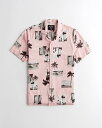 ホリスター HOLLISTER Co. (ホリスター) ライトウェイト パターン シャツ (Lightweight Pattern Shirt) メンズ (Light Pink Print) 新品