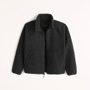 アバクロンビー＆フィッチ [エントリーでP最大13倍] Abercrombie＆Fitch (アバクロンビー＆フィッチ) オーバーサイズ シェルパ モック フルジップジャケット フリースジャケット (Oversized Sherpa Mock Full-Zip Jacket) メンズ (Dark Grey) 新品