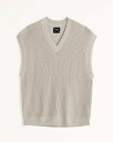 アバクロンビー＆フィッチ Abercrombie＆Fitch (アバクロンビー＆フィッチ) オーバーサイズ Vネック セーターベスト (Oversized V-Neck Sweater Vest) メンズ (Beige) 新品