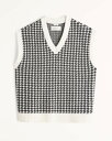 アバクロンビー＆フィッチ Abercrombie＆Fitch (アバクロンビー＆フィッチ) オーバーサイズ Vネックケーブルニット セーターベスト (Oversized Houndstooth Sweater Vest) メンズ (White Houndstooth) 新品