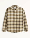 Abercrombie＆Fitch (アバクロンビー＆フィッチ) フランネルチェックシャツ （ネルシャツ）(90s Relaxed Flannel) メンズ (Yellow Plaid) 新品 (softA&F)