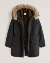 アバクロンビー＆フィッチ [4/16 全商品ポイント10倍］Abercrombie＆Fitch (アバクロンビー＆フィッチ) 正規品 スリーインワン パーカー ジャケット (A&F 3-in-1 Parka) レディース (Black) 新品