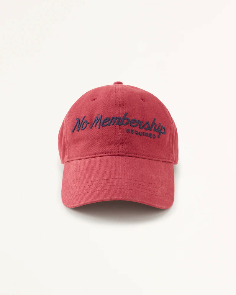  Abercrombie＆Fitch (アバクロンビー＆フィッチ) ロゴ刺繍 スクリプト グラフィック ゴルフ ベースボールキャップ Golf (Script Grapic Baseball Hat) メンズ (Red) 新品