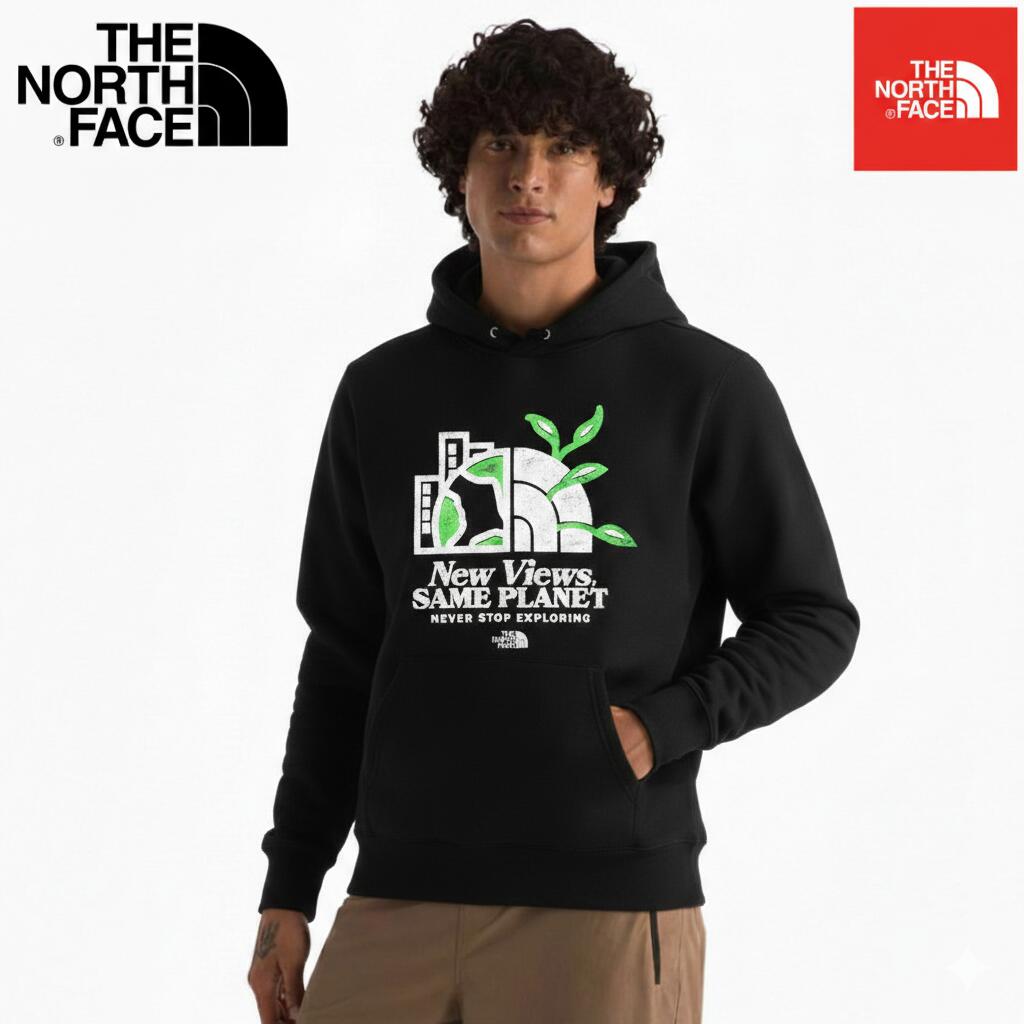 乐天商城 - The North Face (ザ・ノースフェイス) プルオーバー スウエット フーディー パーカー ロゴプリント 裏起毛 (NEVER STOP EXPLORING HOODIE)メンズ (Black) 新品 EU/USAモデル