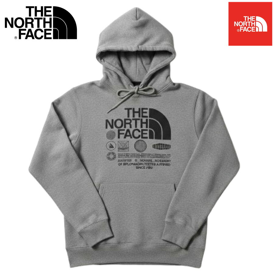 乐天商城 - The North Face (ザ・ノースフェイス) スウエット パーカー プルオーバー フーディー裏起毛 (IMMERSED OUTDOORS HAL)メンズ (GREY HEATHER) 新品 EU/USAモデル