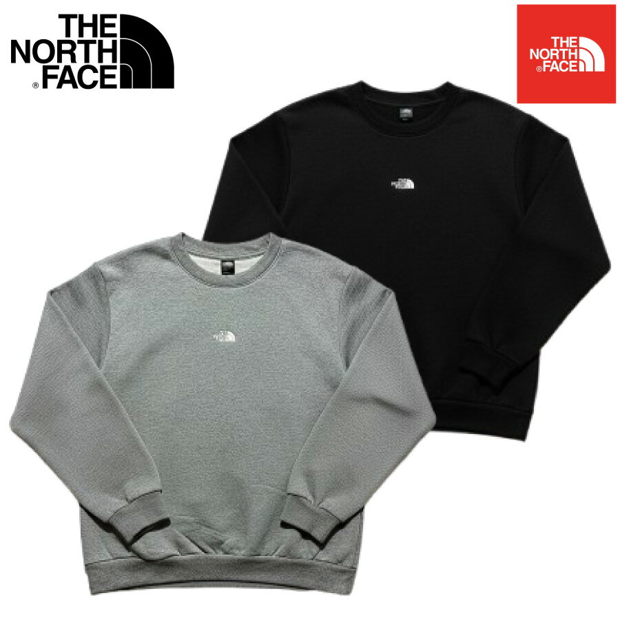 【P10倍!!要エントリー】The North Face (ザ・ノースフェイス) ロゴ刺繍 プルオーバー スウエットシャツ トレーナー (Logo Pullover Crew) 男女兼用 メンズ (BLACK）（Medium Grey Heather) 新品 EU/USAモデル