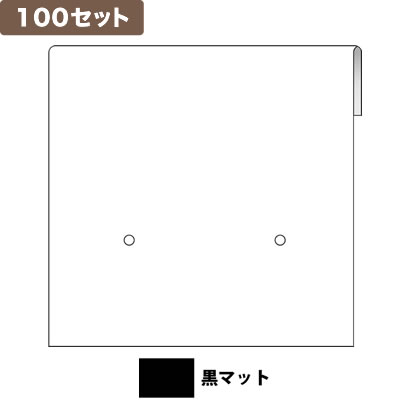 ピアス台紙L(2つ穴) <黒マット> ×100セット No.9985 ピアス台紙L(2つ穴) <黒マット> ×100セット No.9985
