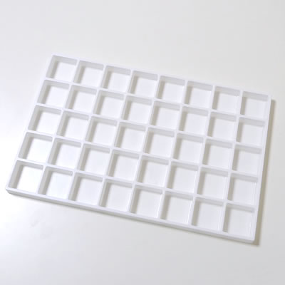 プラスチック台紙 30mm角ルースケース用 <白プラスチック> No.1023 プラスチック台紙 30mm角ルースケース用 <白プラスチック> No.1023