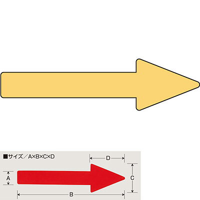 配管識別方向表示ステッカー 蛍光オレンジ 全長200mm 10枚1セット 193127　071860