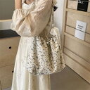 【送料無料】総柄 ショルダーバッグ 肩掛けバッグ 大きめ ドローストリングバッグ 大容量 花柄 カバン レディースバッグ トートバッグ