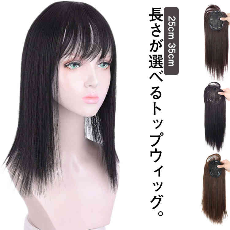 【送料無料】セミロング 増毛 かつら 前髪ウィッグ 白髪隠し 自然 人毛ウィッグ 部分ウィッグ トップカバー ウィッグ 薄毛対策 かつら
