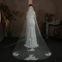 【送料無料】前撮り 海外挙式 花嫁 披露宴 二次会 結婚式 ブライダル ロングベール 花モチーフ コーム付き ウェディングベール
