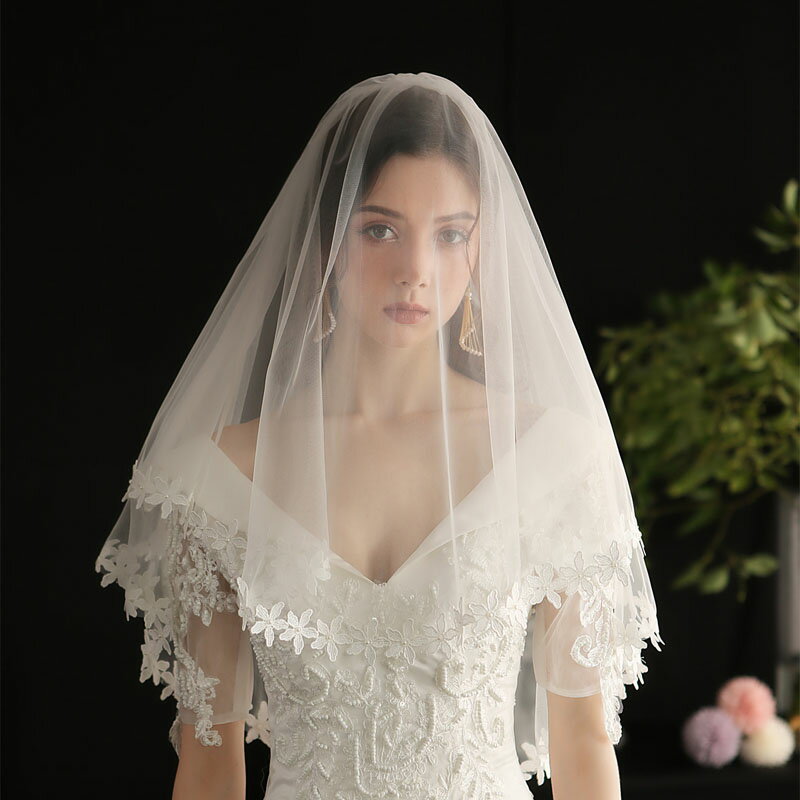 【送料無料】花 キュート 可愛い 前撮り 海外挙式 披露宴 2次会 二次会 結婚式 ブライダル小物 ショート丈 ウエディングベール ヴェール