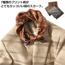【送料無料】カジュアル 男性 紳士 桑絹スカーフ おしゃれ レディース ユニセックス 53x53cm プリント 総柄 アクセサリー シルク メンズ