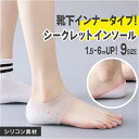 【送料無料】 インソール シークレット 通販 シークレットインソール 中敷き かかと 靴下 身長up バレない 男女兼用 衝撃吸収 水洗い可 シリコン 疲労軽減 靴下で隠せる 気づかれない シューズ 靴
