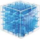 【送料無料】立体パズル 迷路 おもちゃ 知育 3D キューブ型 子供 脳トレ 孫 プレゼント 暇つぶし (クリアブルー)(3)