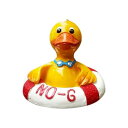 【送料無料】 首にゴーグル 浮き輪を付けた黄色いアヒル 水に浮かぶ ガーデンオブジェ ユニーク