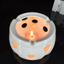 【送料無料】 キャンドルウォーマー シンプル 丸穴 陶器製 ホワイト (大)