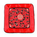 【送料無料】 ティーマット ポットマット 鍋敷き 中国茶道具 中華模様 無地の枠 刺繍 正方形 布製 (レッド)