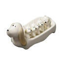 【送料無料】 箸置き キュートなわんこ ダックスフンド 5個セット 親子風 トレー付き (グレー)