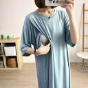 【送料無料】授乳口 妊婦 産院 産後 出産 妊婦服 マタニティウエア 快適 夏 春 入院着 マタニティパジャマ ワンピース ルーム 半袖