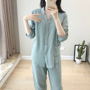 【送料無料】XL L M 青 ピンク 赤 無地 ノーカラー 長袖 パンツ トップス 上下セット パジャマ 部屋着 レディース ルームウェア