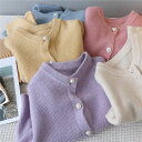 【送料無料】羽織り クルーネック セーター ニット シンプル 女子学生 厚手 ゆったり ショート丈 トップス レディース(4)