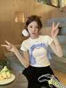 【送料無料】おし 韓国 ショート丈 短め 短い HIPHOP ヒップホップ 衣装 ダンス ガールズ レディース カットソー トップス ロゴ