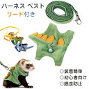 【送料無料】胴輪 小動物用ベストハーネス 脱走防止 軽便 通気性 服 ペット 可愛い 抜けない ベル付き 1.2m牽引ロープ ベスト ハーネス