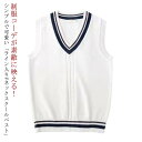 【送料無料】高校 Vネック レイヤード トップス スクールコーデ ライン入り 学校 女子 袖なし 制服 セーター ベスト ニット 女子 女の子