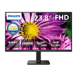 【送料無料】 PHILIPS(ディスプレイ) 23.8型 IPS FHD 液晶ディスプレイ ブラック (1920×1080/HDMI/D-Sub/300cd/120Hz/1ms/VESA/5年間フル保証/省資源化パッケージ) 24E2N2100/11