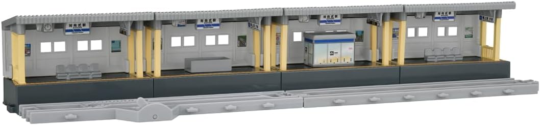 駅のホームをリアルに再現！プラレールのレイアウト遊びがさらに楽しくなる対向式ホームキットです。 「プラレール 対向式ホームキット」は、向かい合うホームとリアル直線レール、ストップレール（リアルレール仕様）がセットになった情景パーツです。プラレールの世界観を広げ、駅での発着シーンを楽しめます。 ホームをつなげることで直線レール2本分の対向式ホームを再現可能。本商品を複数組み合わせれば、さらに長いホームを作ることができます。 付属のリアル直線レールやストップレールを使用して、停車駅の演出や駅構内のレイアウトづくりが楽しめます。ベンチや階段、建物などの小物パーツも付属し、リアルな駅の雰囲気を演出します。 別売りのブロック橋脚に設置することで、高架駅のホームとして使用することも可能です。お手持ちの車両やレールと組み合わせて、より本格的なプラレールレイアウトを作ることができます。 鉄道好きのお子さまへのプレゼントや、お誕生日、クリスマスなどのギフトにもおすすめです。 【セット内容】 ・対向式ホーム×4 ・屋根×4 ・壁×4 ・柱×8 ・ホーム端柵×2 ・ベンチ×2 ・建物×1 ・階段×1 ・リアル直線レール×1 ・ストップレール（リアルレール仕様）×1 ・シール×1 【対象年齢】 3歳以上 【使用電池】 電池不要※OCNオンラインショップ楽天市場店でご注文をいただいた商品については荷元（送付主）が「NTTドコモ」で送付されます。