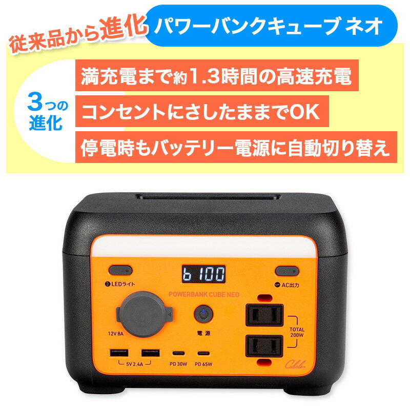 ソーラーパネル付きポータブル電源 パワーバンクキューブネオ 日テレポシュレ(日本テレビ 通販 ポシュレ)
