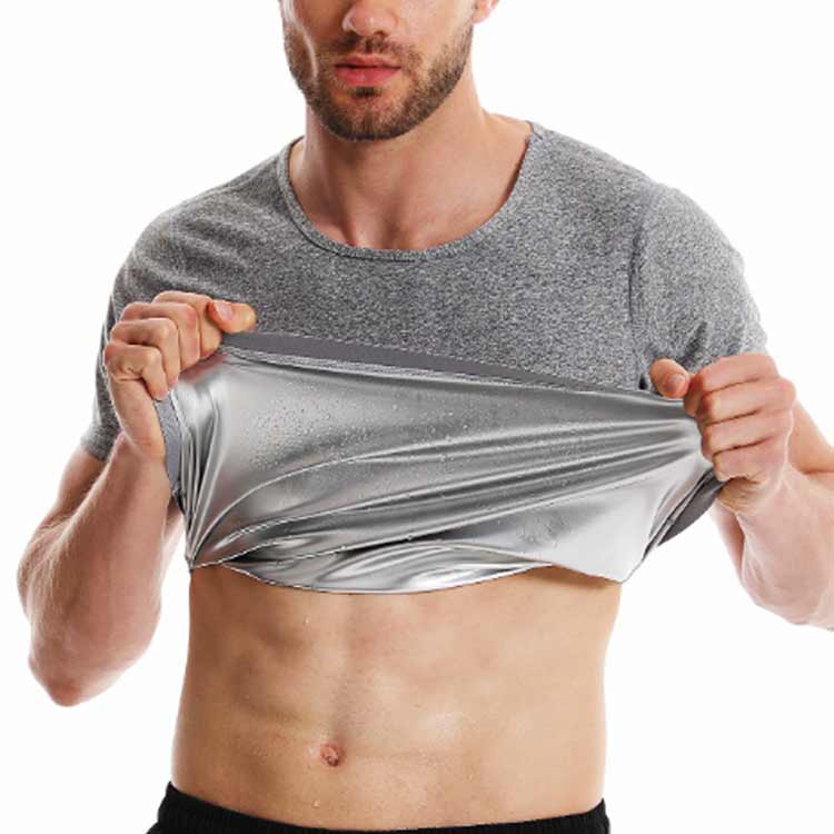 nu_BEの効果 着るサウナ 筋トレ スーツ サウナシャツ サウナ トレーニング Tシャツ シャツ 半袖 男性用 レディース メンズ ウェア ヒートラップシャツ インナー 発汗 発汗シャツ 加圧 着圧 サウナスーツ 大量発汗 上半身発汗 洗濯可 サウナシャツ アンダーウェア｜アングル3
