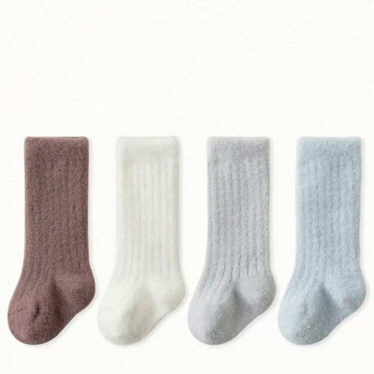 ベビー用 子供 キッズ 4足セット 靴下 靴下 ソックス 暖かい 冬 厚手 裏起毛 室内 ...
