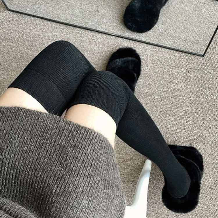 厚手 ニーハイソックス ニット ロングソックス レディース 防寒 2足セット ハイソックス 美脚 秋冬 裏起毛 あったか 靴下 ソックス ルームソックス 暖かい 冷え対策 無地 シンプル 大人 ストレッチ 中学生 女性 保温 春秋 膝上 着?せ ギフト プレゼント 送料無料