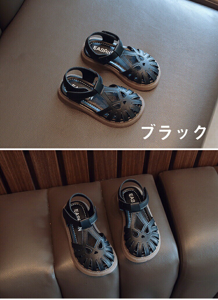 nu_BEのキッズ サンダル 子供サンダル スポーツサンダル ベビー サンダル グルカサンダル 女の子 キッズ ジュニアシューズ 子供靴 夏 海 女児 靴 マジックテープ お出かけ 通園 通学 おしゃれ 夏用 歩きやすい 軽量 海水浴 可愛い お出かけ 滑り止め 通気 屈曲性｜アングル3