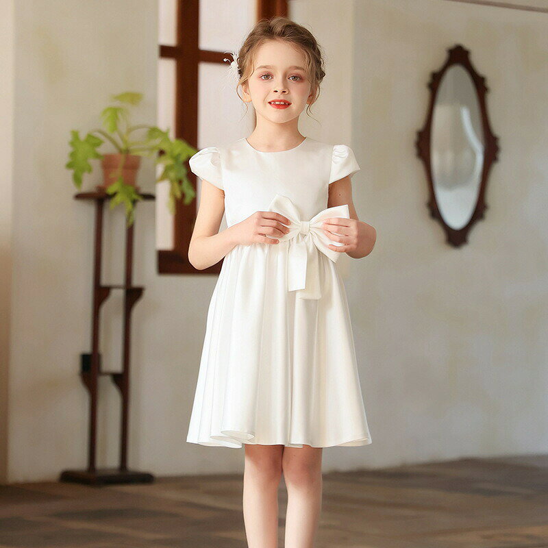 子供ドレス ワンピース 結婚式 フォーマル ドレス 女の子 二次会 花嫁 キッズドレス 子供服 パーティードレス Aラインドレス ホワイト 子どもドレス 発表会 ピアノ 袖あり コンテスト コンクール お呼ばれ 七五三 記念撮影 神社 スタジオ 上品 クラシック 演奏 高級感 団体