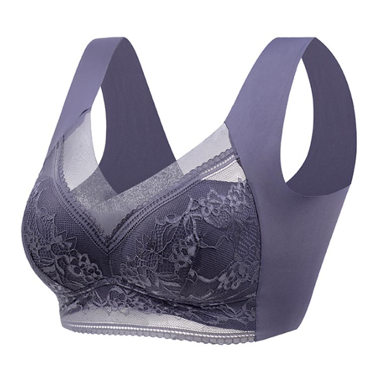 送料無料 コンパクトブラ 胸を小さく見せるブラ ブラジャー 小さく見せるブラ bra アンダーウェア ブラジャー 大きいサイズ ノンワイヤー インナー シームレス レディース 着痩せブラ 小さく見せる ブラ 補正 下着 レース スポーツブラ nu-be-10028336 nu_BE サンプル画像2