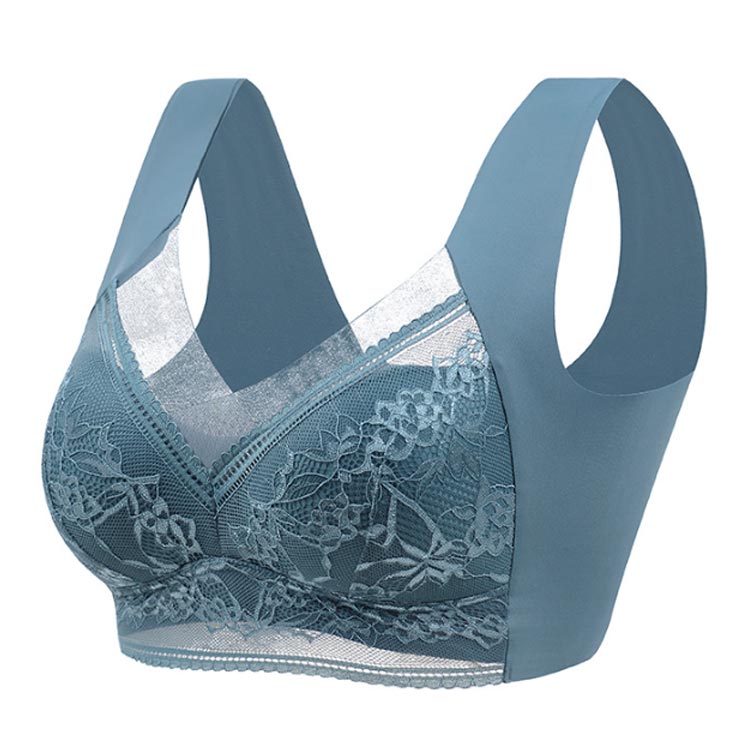 送料無料 コンパクトブラ 胸を小さく見せるブラ ブラジャー 小さく見せるブラ bra アンダーウェア ブラジャー 大きいサイズ ノンワイヤー インナー シームレス レディース 着痩せブラ 小さく見せる ブラ 補正 下着 レース スポーツブラ nu-be-10028336 nu_BE サンプル画像3