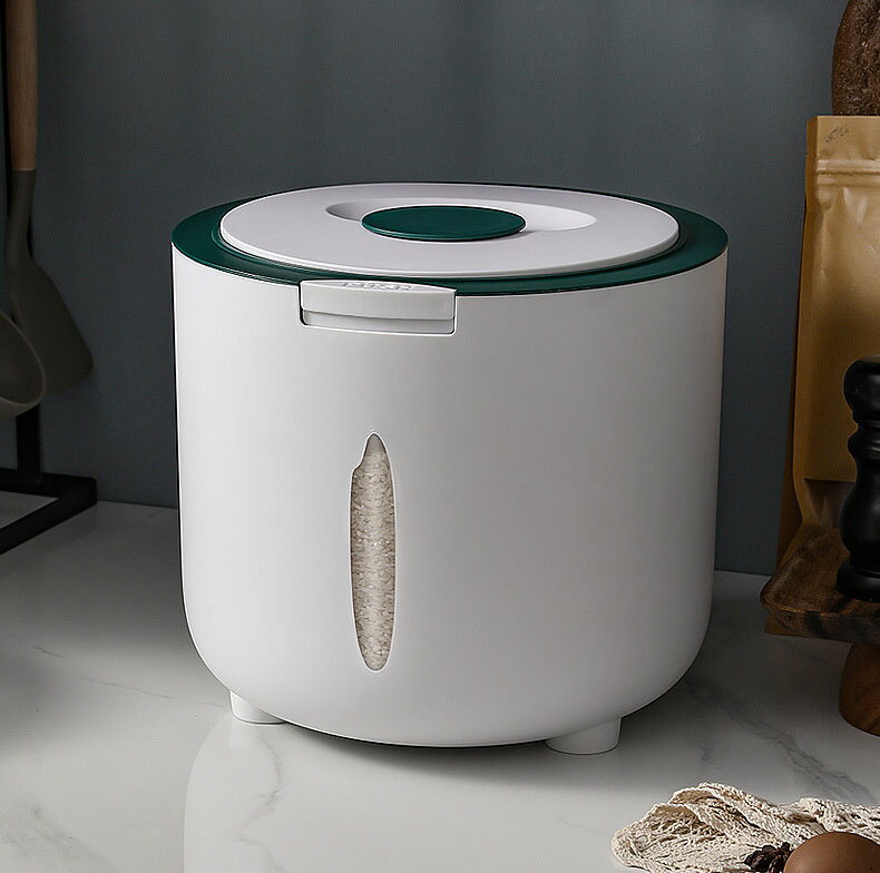 送料無料 米びつ 10kg 25.5*29cm お米収納 おしゃれ ライスボックス プラスチック グリーン ブルー グ..