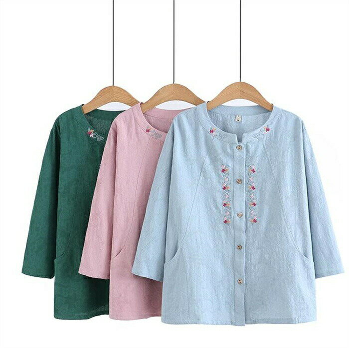 Rakuten - シニアファッション レディース 七分袖 ブラウス シニア Tシャツ 50代 60代 70代 80代 高齢者 服 おばあちゃん 春夏 小柄 女性 ミセス 母の日 プレゼント ギフト ゆったり 涼しい シャツ トップス