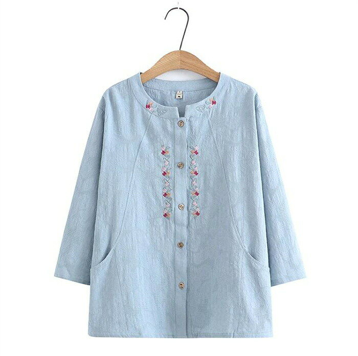 シニアファッション レディース 七分袖 ブラウス シニア Tシャツ 50代 60代 70代 80代 高齢者 服 おばあちゃん 春夏 小柄 女性 ミセス 母の日 プレゼント ギフト ゆったり 涼しい シャツ トップス nu-be-10033084 nu_BE サンプル画像2